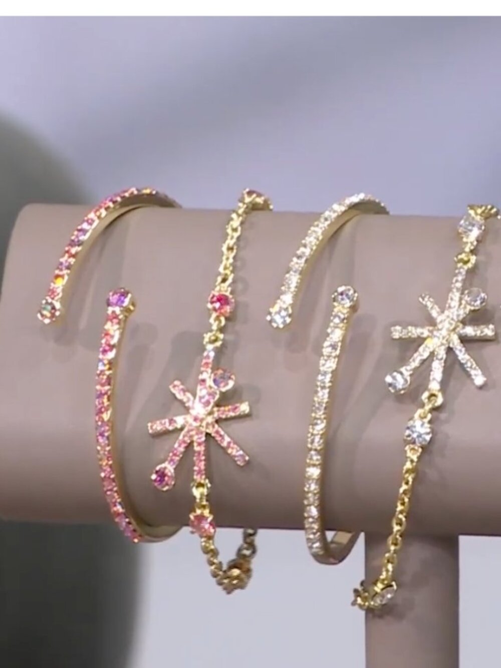 Heidi Daus "Fire Flower" Crystal 2 Piece Bracelet Set Clear NWT
